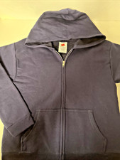 Hanes Youth EcoSmart Pullover Hooded Sweatshirt w/Pockets; Navy, L 10-12
