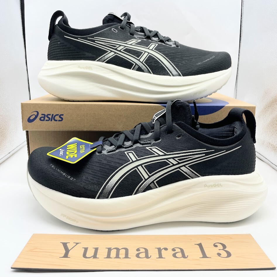 Asics Gel-Nimbus 27 Extra Wide Black Lake Grey 1011B957-002 Men's