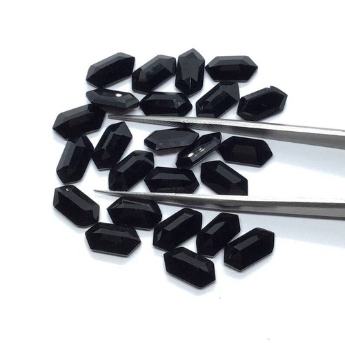 Natural Black Onyx Hexagon Shape Faceted Cut Gemstone AAA Grade Loose Gemstone - Picture 8 of 10