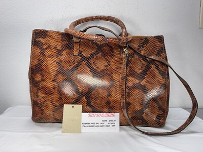 UNISEX BAG - ALBERTA DI CANTI ITALY - $144.00 -MSRP $495.00 PYTHON LEATHER TOTE