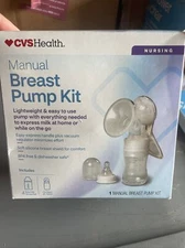 CVS Health Manual Breast Pump Kit 4 Breast Milk Storage Bags + 2 Bottles