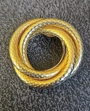 Vintage Jerri Lou Scarf Clip "Love Knot" Tube Spiral Swirl Scarf Clip Gold Tone 
