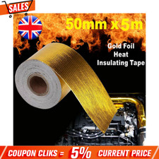 50mm* 5M Roll Adhesive Reflective Gold High Temperature Heat Shield Wrap Tape