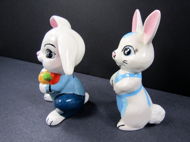 Vintage 80s Bunny Rabbit Figurines Easter 4