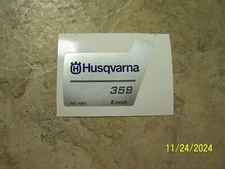 Husqvarna Chainsaw Model 359 E-Tech Side Cover decal