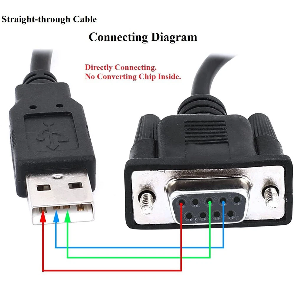 6FT RS232 DB9 9Pin Female to USB 2.0 A Male Serial Cable Adapter