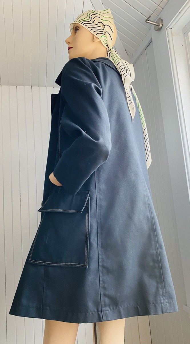 ジャケット・アウター LONDON FOG Vintage Trench Coat London Fog Coat Trench Long Herringbone Zip Out Liner Blue