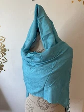 NEW Scarf Womens STOLE long Wrap Fringe Shawl Indian BLUE soft scarves USA