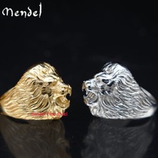 MENDEL Gold Plated Mens Lion Head of Judah Ring Men Stainless Steel Size 7 8-15