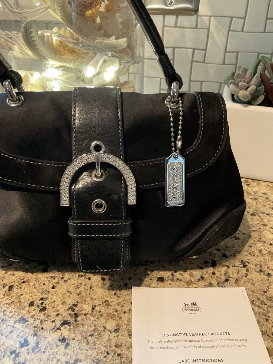 Coach Vintage Madison Mini Top Handle Rhinestone Satin Suede
