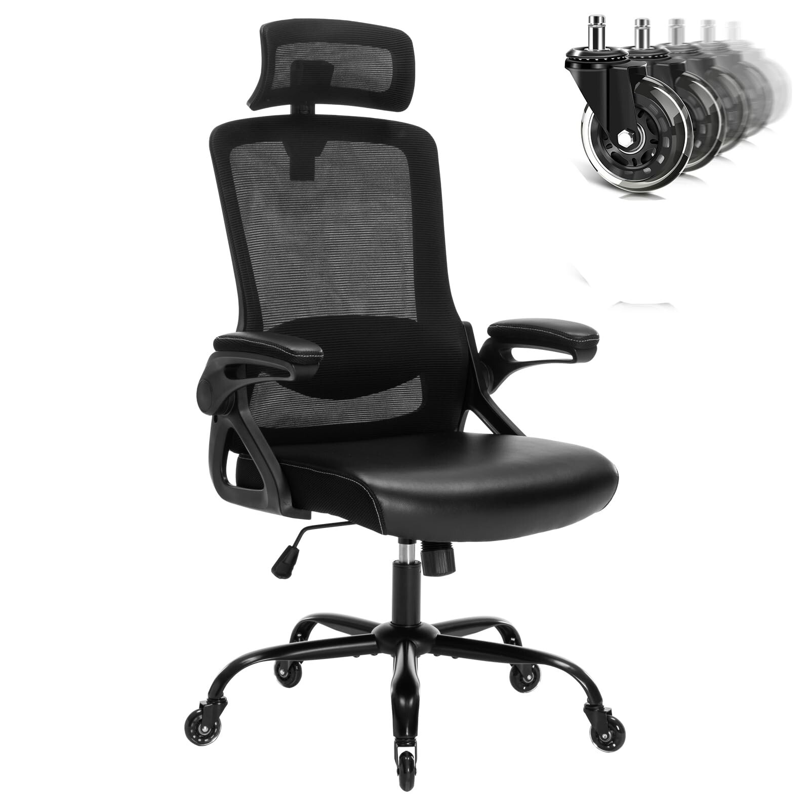Ergonomic Office Chair with Adjustable Lumbar Support and High Back for Comfort-image