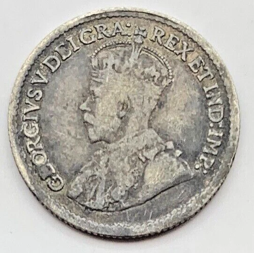 1920 Canada Silver (.800) 5 Cents - Canadian Coin-Free Shipping
