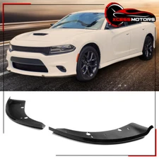 Fits 15-23 Dodge Charger SRT Scat Gloss Black Front Bumper Lip Protector Pair