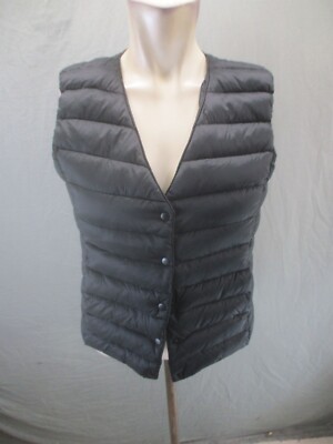 D&B By Dabagirl Size S Womens Black 100% Nylon V-Neck Snap Up Insulated Vest 375