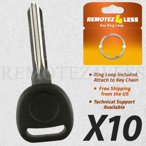 Lot 10 For New Transponder Ignition Chip Car Keyless Key Uncut Blade Circle Plus - Picture 1 of 6