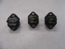 BUSSMAN CIRCUIT BREAKER  20A / 32V 25420 (SET OF 3) BLACK & YELLOW MARINE BOAT