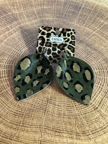 Emma Cheetah Print Multicolor ~ Green Earrings ~ Brand New with Tag - Picture 6 of 8