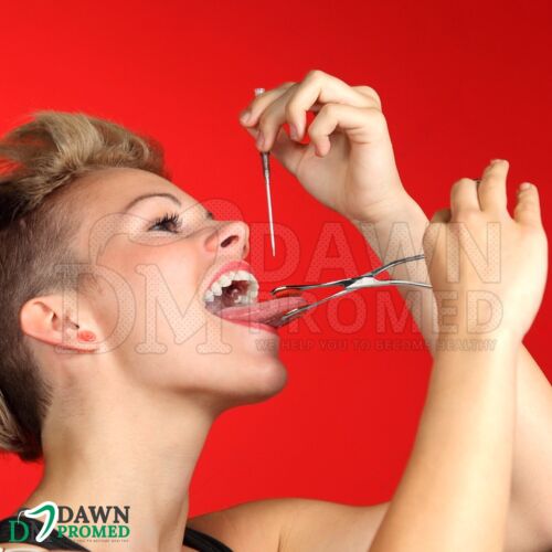 Instrumentos médicos quirúrgicos dentales orales de 7" fórceps para captar lengua joven 12 piezas - Imagen 4 de 8