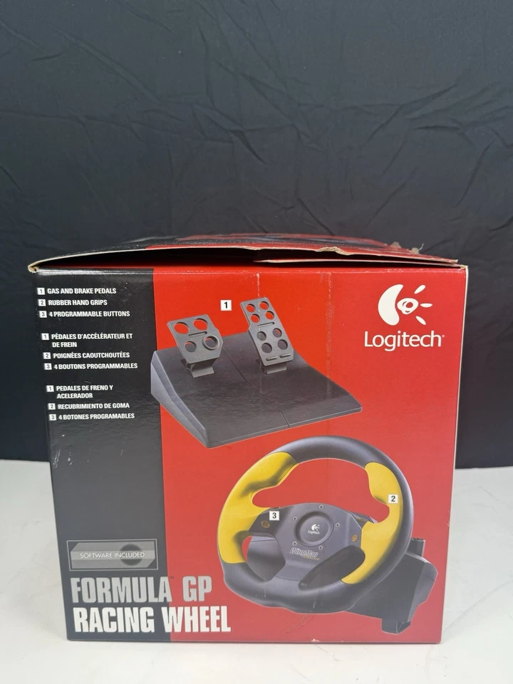 Logitech Wingman Formula GP Racing Wheel New Unused Yellow - Image 3 of 4