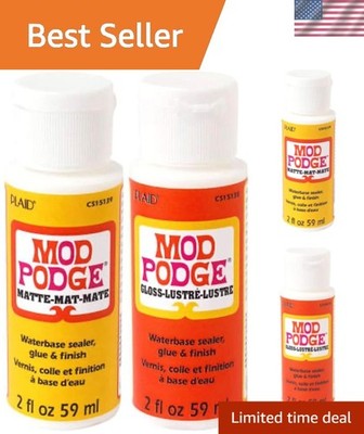 Mod Podge Craft Essentials: 2oz Gloss & 2oz Matte Water-Resistant Glue Set