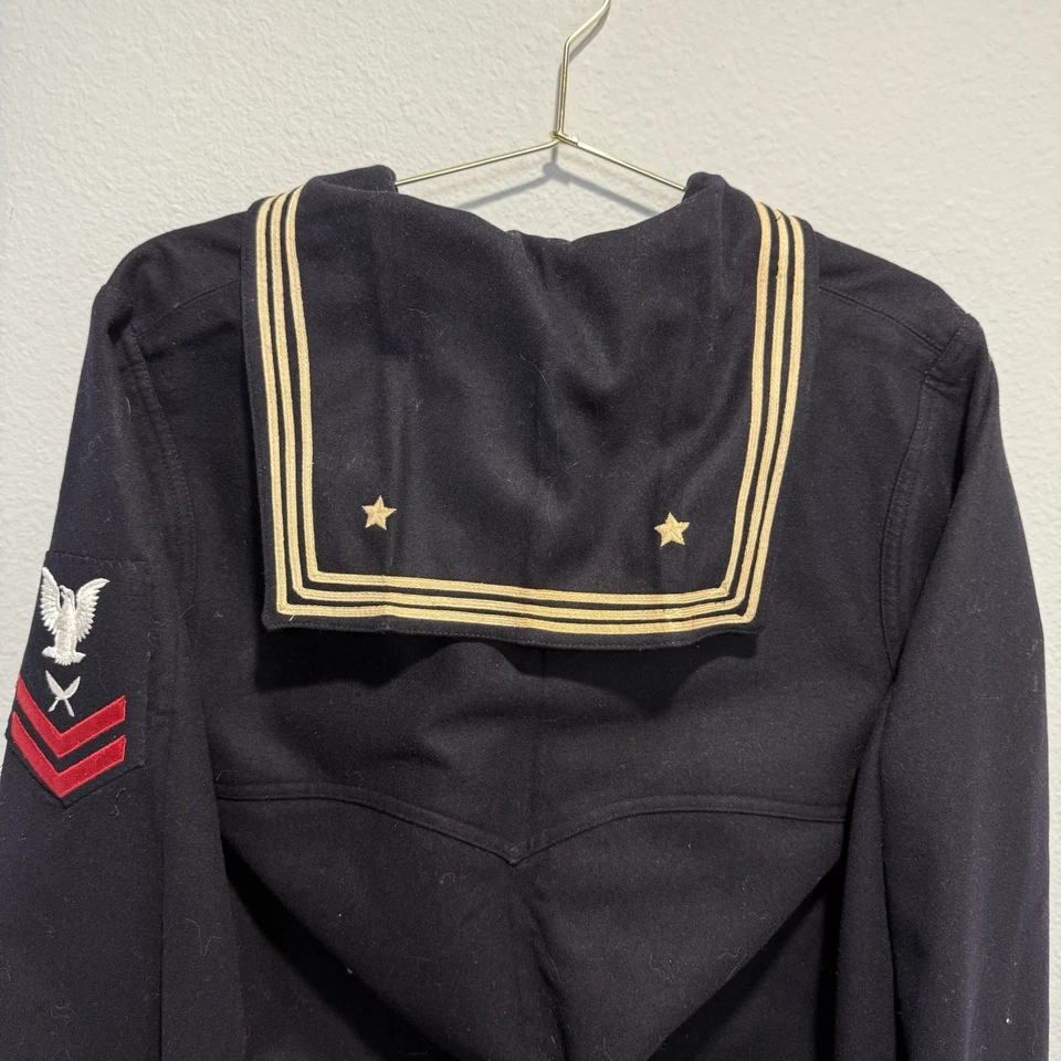 Chaqueta Militar Vintage Años 60 Marina de los Estados Unidos Azul Marinero Foto 4 de 4