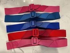 Vtg 80s 90s Woven Elastic Fashion Belts Lot 36in