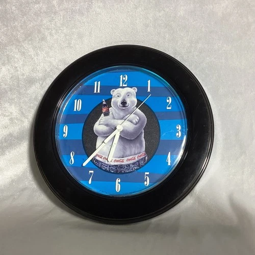 Vintage Coca Cola  Polar Bear  Coke Clock 1997 (Working Tested)