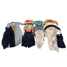 Baby Boy 0-6M Clothing Lot Carters Tea Collection Owlivia Pajamas Overalls 19 pc