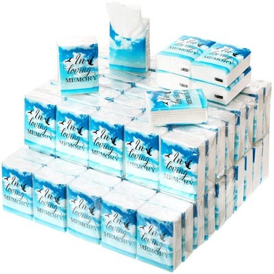 100 Pcs Funeral Tissues in Loving Memory Bulk Travel Pocket Small Personal Pa...