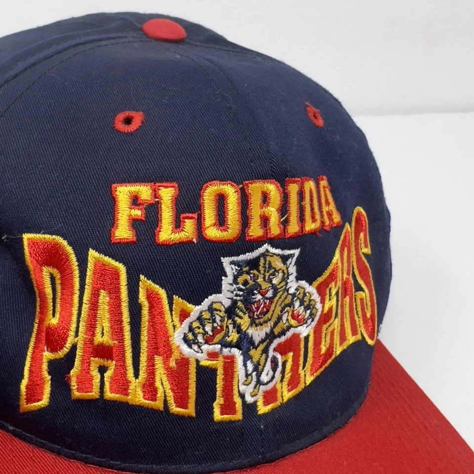 Vintage Florida Panthers Snapback Hat Blue Red NHL Hockey Embroidered Logo Cap - Image 2 of 4