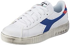 Diadora Shoes Game Step Premium Wax Trainers Leather Blend White/Blue Woman