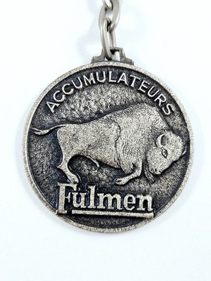 Schlüsselanhänger Fulmen Clichy Bison Metall Vintage 1960er   Silber   1 Stück