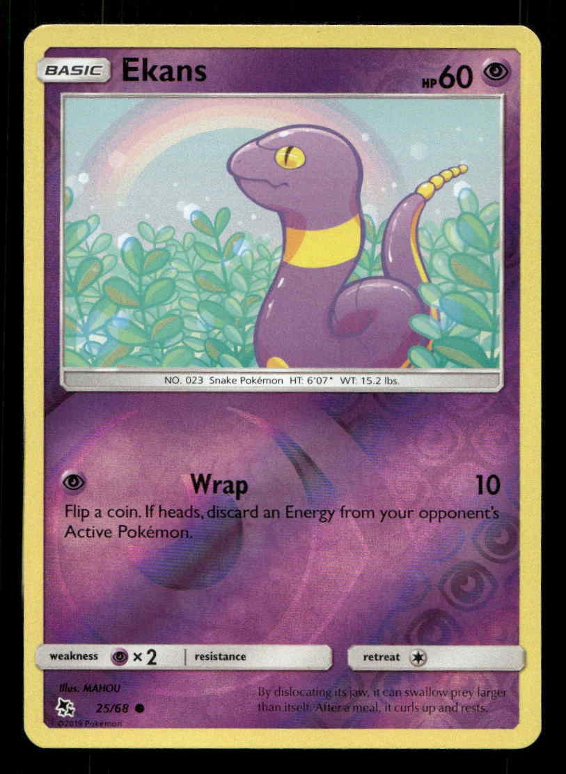 Ekans (25) Reverse Holofoil Hidden Fates 25/68 LP Pokemon