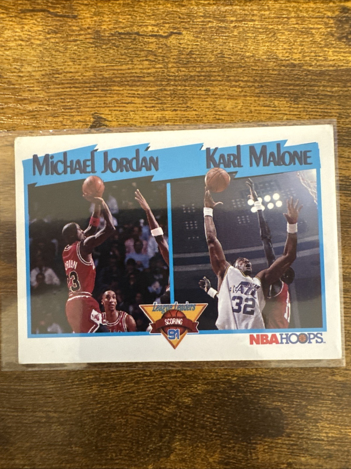 1991-92 Hoops Michael Jordan Karl Malone League Leaders #306 Bulls Jazz