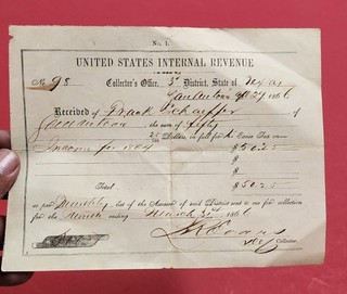 1864 Income Tax Document State Of Texas Civil War Era