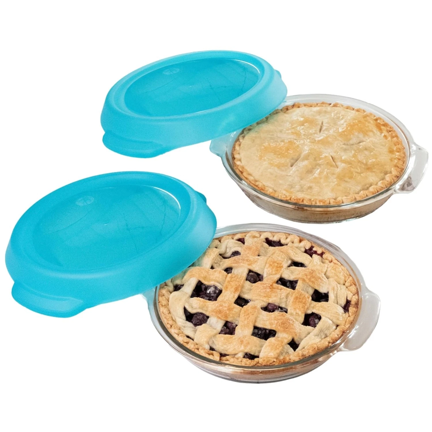 Glass Pie Plate Set with Lids