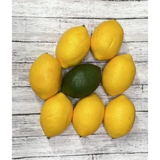Set of 8 Large Life Size Artificial Lemons Lime Home Kitchen Decoration