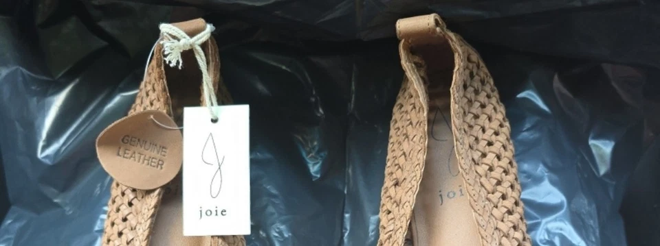 Joie туфли женщин 7,5 коричневый кожаный сплетенный балетки поскользнуться на круглый носок мягкий - Изображение 3 из 4