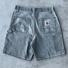 Vintage carhartt B24 MOS green work wear carpenter shorts