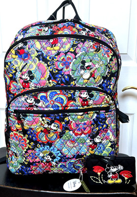 VERA BRADLEY DISNEY LG BANCROFT BACKPACK+ ZIP ID CARD CASE(SET