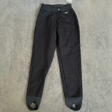 Edelweiss Black Stirrup Ski Pants Winter Snow Skiwear Women's Size 10 USA Made