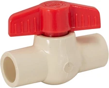1/2 Inch CPVC Slip Ball Valve, White, 48636