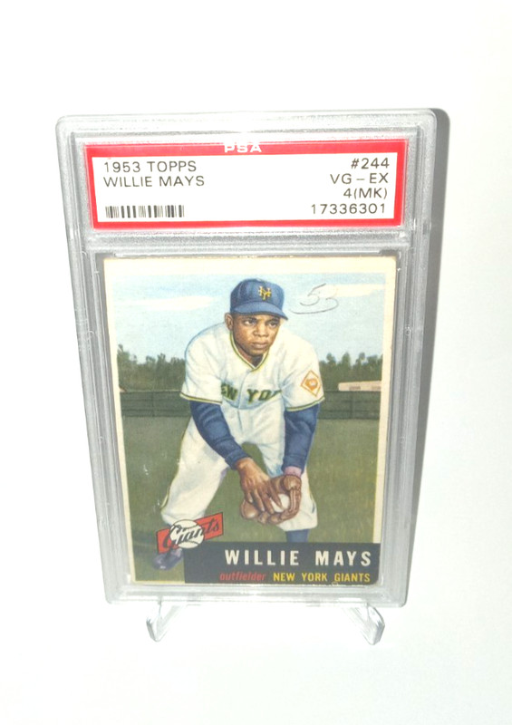 RARE 1953 Willie Mays #244 Topps Card PSA 4 (MK) Graded