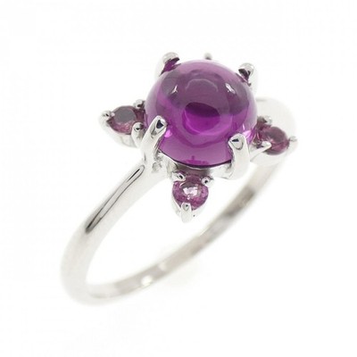 Authentic K18WG Garnet Ring #230-000-331-8125