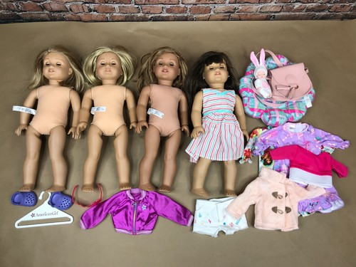 American Girl Doll Lot of 4 Dolls With Clothing & Accessories