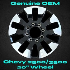 20" Wheel for Chevy Silverado HD 2500 3500 2020-2024 Black Stock OEM Rim