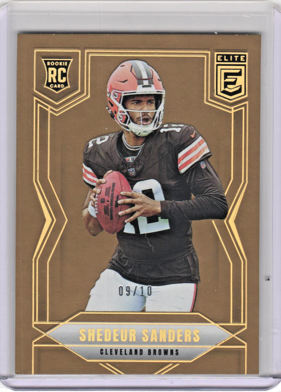 2025 Panini Donruss Elite Shedeur Sanders Rookie /10 Gold SSP #112 Browns