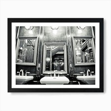 Fancy Mirrors Bw Art Print Framed Wall Art Poster Canvas Print Picture