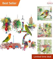 Foraging Bird Toys Cotton Rope Perch Chewing Play for Parakeet Budgie Lovebird