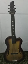 1960's Emenee Sunburst Tiger 6 String Polystyrene Plastic Toy Guitar